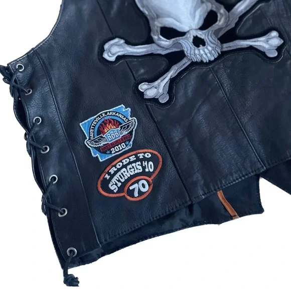 Unik Jackets Coats Unik Ultra 44 Leather Skull Usa Patchwork